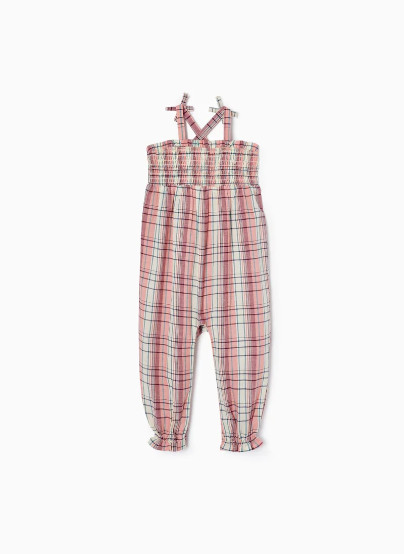 Zippy Plaid Jumpsuit in Cotton for Baby Girls