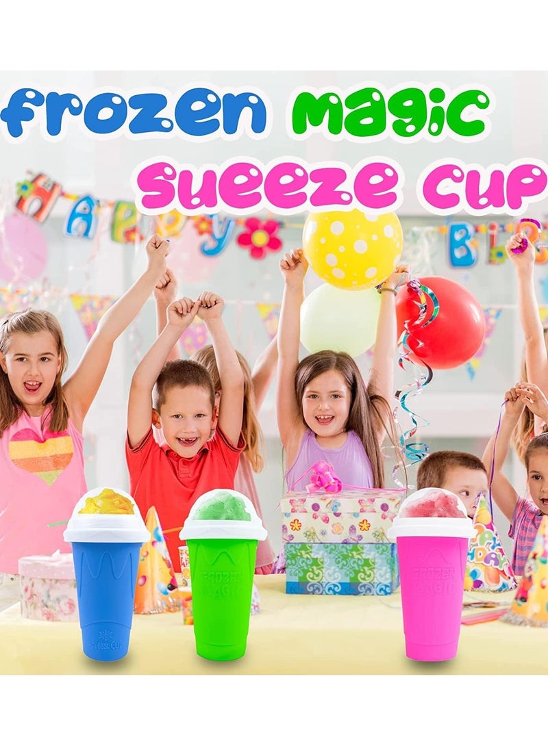 Slushie Maker Cup Magic Quick Frozen Smoothies Cup Portable Silica Freeze Mug Ice Cream Maker with Dome Lids Spoon (400ml Green) - Image 5