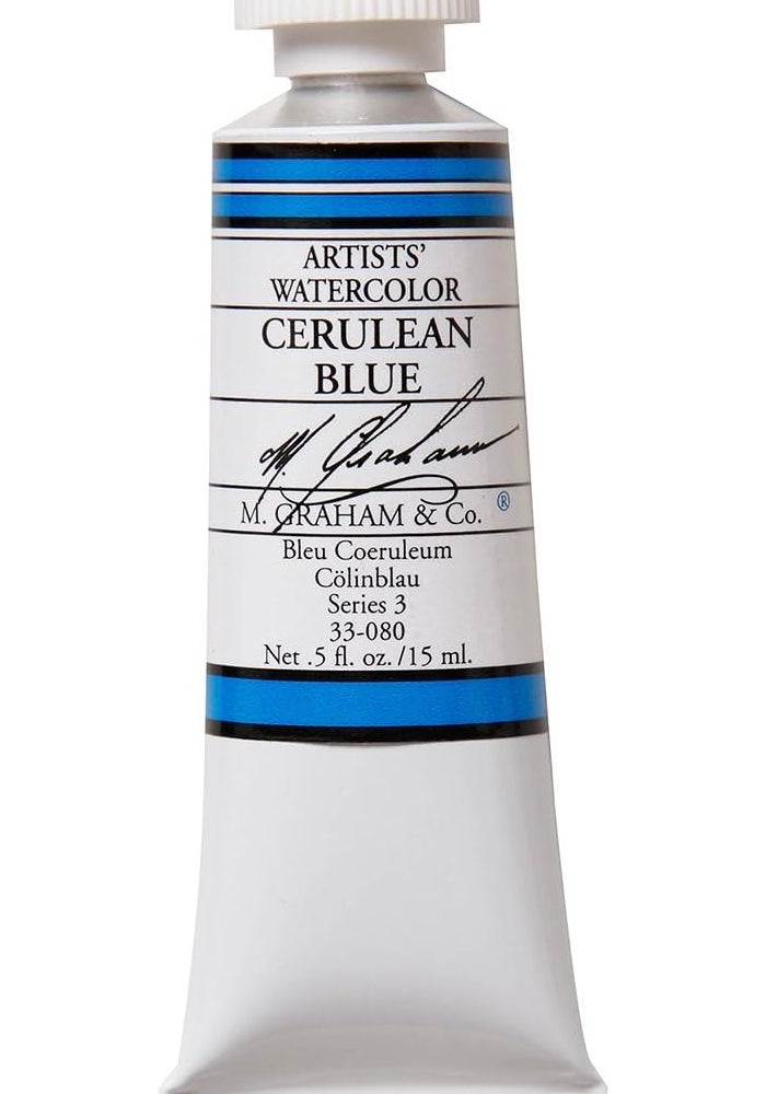 M. Graham & Co. Artist's Watercolor Paint in Cerulean Blue - 0.5 Fl Oz Tube - Image 1