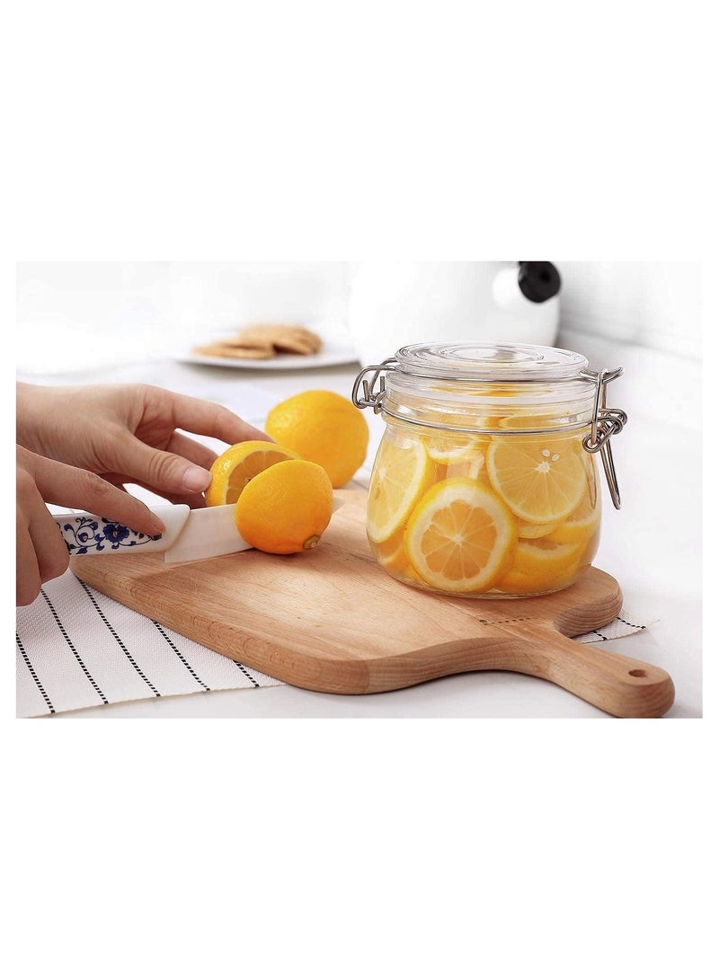 Airtight Glass Canister Set of 6 500ml – Food Storage Jars with Wire Clip Lids & Clear Sealing Ring  - Image 2