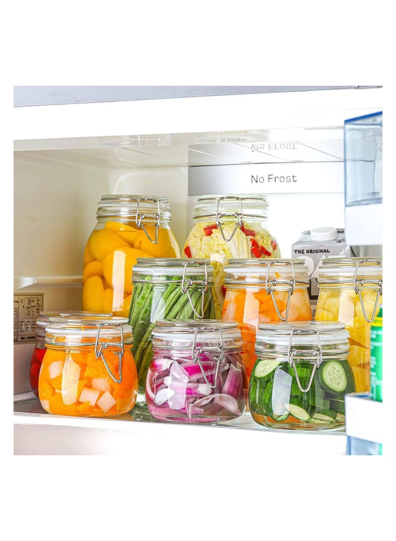 Airtight Glass Canister Set of 6 500ml – Food Storage Jars with Wire Clip Lids & Clear Sealing Ring  - Image 4