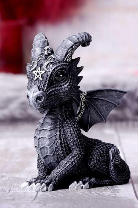 Nemesis Now Figurine Decor Detailed HandPainted Polyresin Black Lucifly Satanic Gothic Satanic Dragon - Image 3