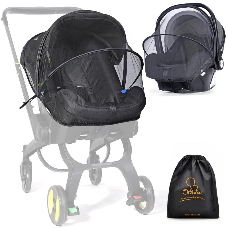 Orzbow Baby Mosquito Net for Car Seat, Universal & Breathable Infant Car Seat and Stroller Bug Net, Carseat Insect Protection, Suitable Summer Night Walking, Baby Camping & Travel, Black - Image 1