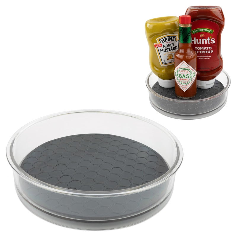 Spectrum Spectrum Lazy Susan Organizer Hexa Round Small 1Pack  Lazy Susan Turntable for Cabinet Refrigerator Pantry Table  Shelf  Rotating  Spinning Pantry Organization  Storage for Fridge 