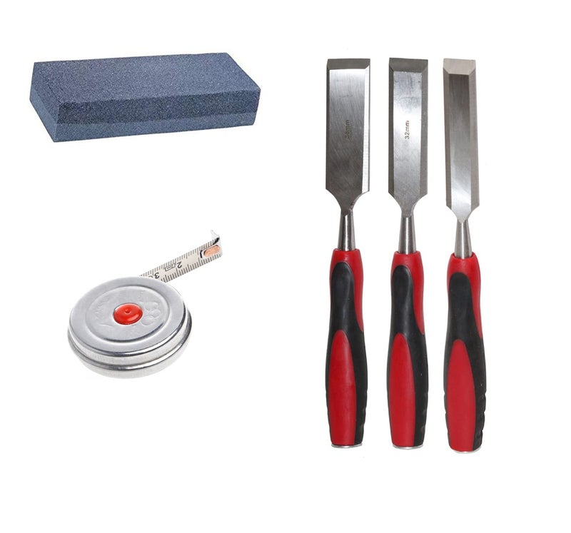 Digital Craft Digital Craft Hand Tools Kit For Home Use Chisel Kit for Woodworking Carving Size 25mm 32mm 38mmCombination Stone2Mtr Tape  - Image 1