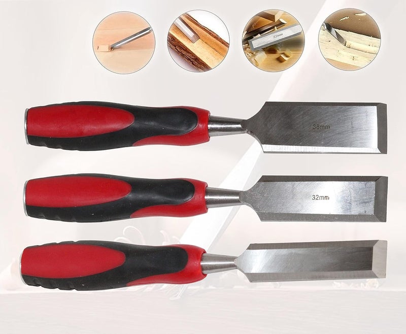 Digital Craft Digital Craft Hand Tools Kit For Home Use Chisel Kit for Woodworking Carving Size 25mm 32mm 38mmCombination Stone2Mtr Tape  - Image 2