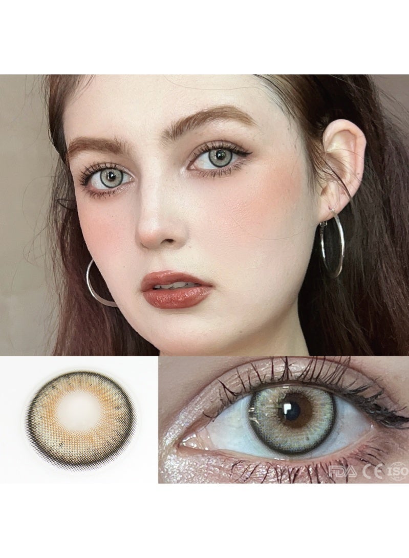 ARUWA Incredible Grey Lenses Yearly Colored Contact Lenses, Unisex Cosmetic Contact Lenses, Natural Fashion Lenses, 40% Water Soft Contacts,Lens Diameter 14.0mm - Image 2