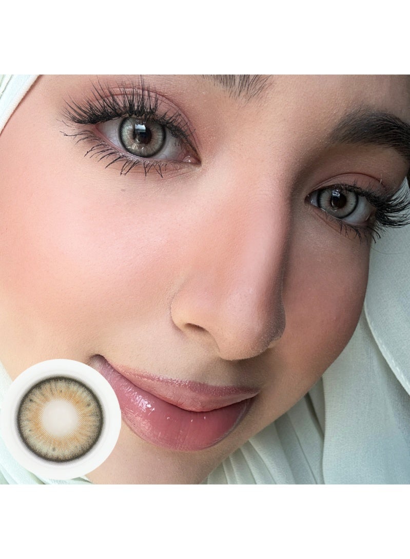 ARUWA Incredible Grey Lenses Yearly Colored Contact Lenses, Unisex Cosmetic Contact Lenses, Natural Fashion Lenses, 40% Water Soft Contacts,Lens Diameter 14.0mm - Image 1