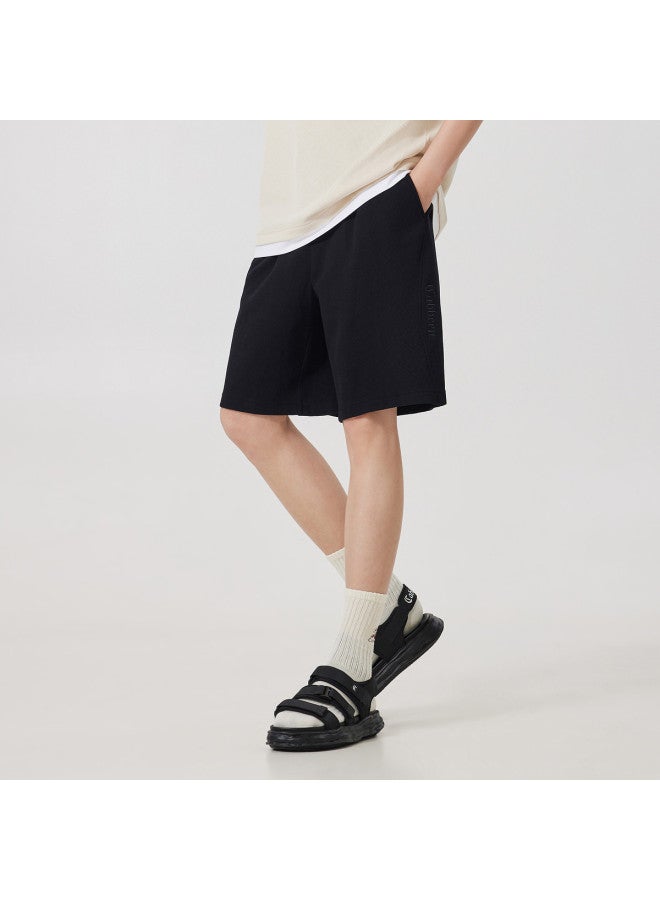Cabbeen Men's Knitted Shorts Wide-leg Straight Cut Comfortable Casual Summer Knitted Shorts Men's Pants - Image 4
