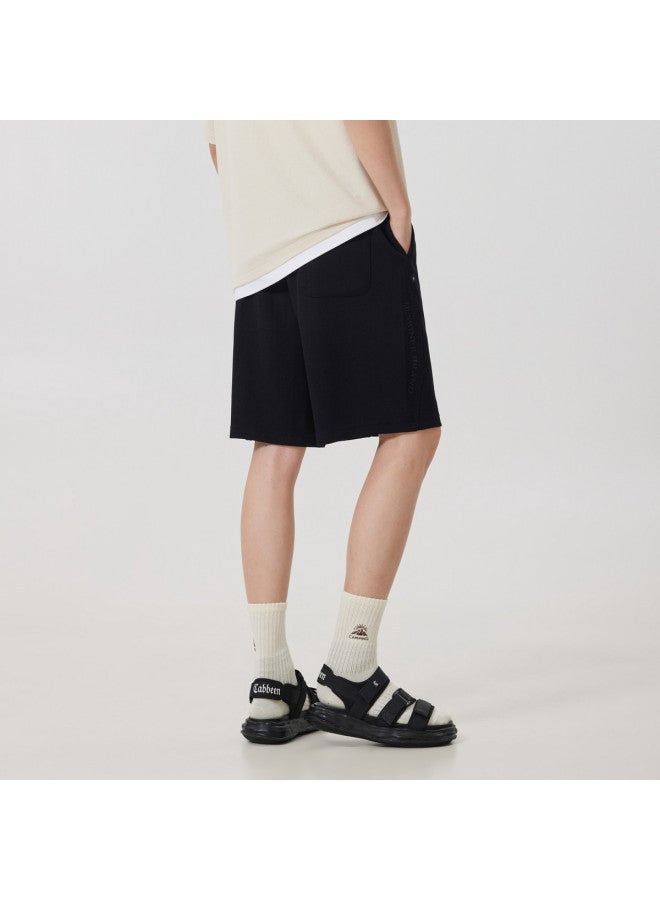 Cabbeen Men's Knitted Shorts Wide-leg Straight Cut Comfortable Casual Summer Knitted Shorts Men's Pants - Image 5