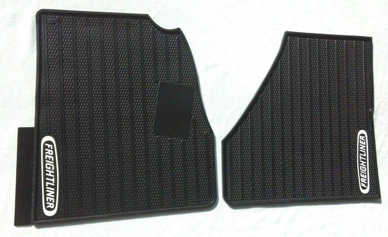 Freightliner Cascadia Rubber All-Weather OEM Floor Mats with Logo - 2 Piece Front Set (2018-2019) - Image 1
