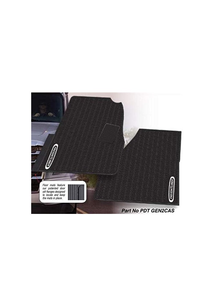 Freightliner Cascadia Rubber All-Weather OEM Floor Mats with Logo - 2 Piece Front Set (2018-2019) - Image 2