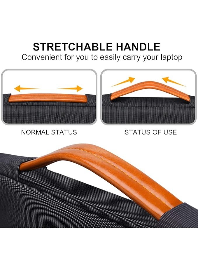 لاكدو جراب كمبيوتر محمول واقٍ 360 درجة لجهاز MacBook Pro M3 Pro/Max M2 M1 Pro/Max A2991 A2780 A2485 A2141 مقاس 16 بوصة 2023-2019، حقيبة كمبيوتر Surface Laptop 5/4/3/2/1 مقاس 15 بوصة مقاومة للماء، لون أسود - Image 5