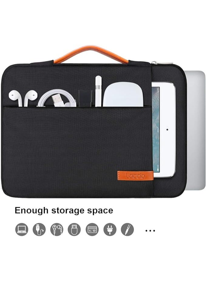 لاكدو جراب كمبيوتر محمول واقٍ 360 درجة لجهاز MacBook Pro M3 Pro/Max M2 M1 Pro/Max A2991 A2780 A2485 A2141 مقاس 16 بوصة 2023-2019، حقيبة كمبيوتر Surface Laptop 5/4/3/2/1 مقاس 15 بوصة مقاومة للماء، لون أسود - Image 2