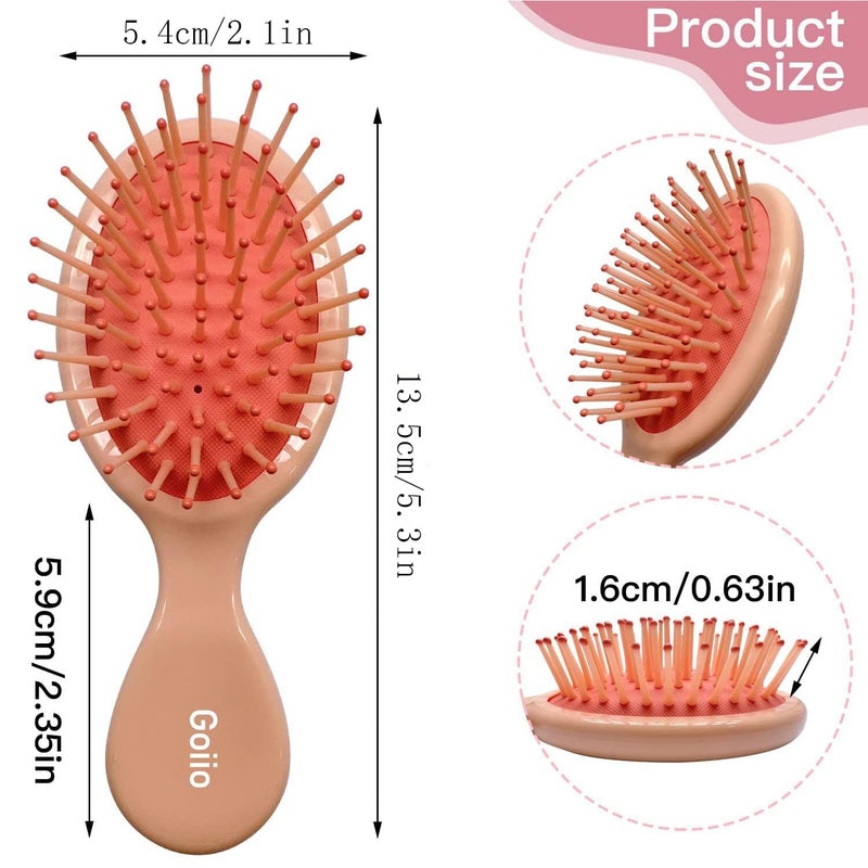 Goiio 12 Pieces Mini Wet Hair Brush, Travel Detangling Brush, for Most Hair Types, with Ease Knots Without Tears or Breakage, Multicolor - Image 2
