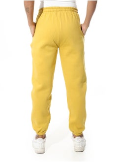 Andora Elastic Waist Fleeced Pants_Mustard  - Image 3