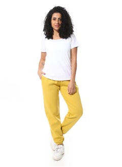 Andora Elastic Waist Fleeced Pants_Mustard  - Image 5