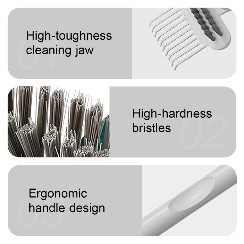RHOS Hair Brush Cleaning Tool, 2-in-1 High-toughness Cleaning Claws and High-hardness Bristles, Suitable for Home, Hair Salon and Other Places, Ergonomic Handle, 2 Pack-Gray - Image 3