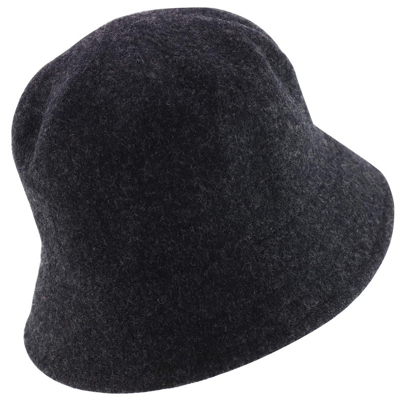 Armycrew Wool Winter Bucket Hat with Stitches on The Brim - Charcoal - Image 3