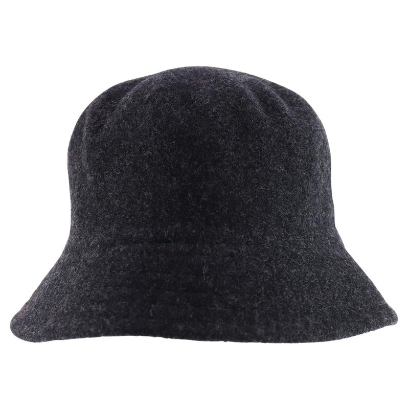 Armycrew Wool Winter Bucket Hat with Stitches on The Brim - Charcoal - Image 2