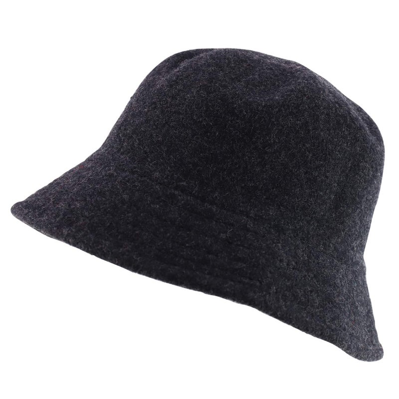 Armycrew Wool Winter Bucket Hat with Stitches on The Brim - Charcoal - Image 1