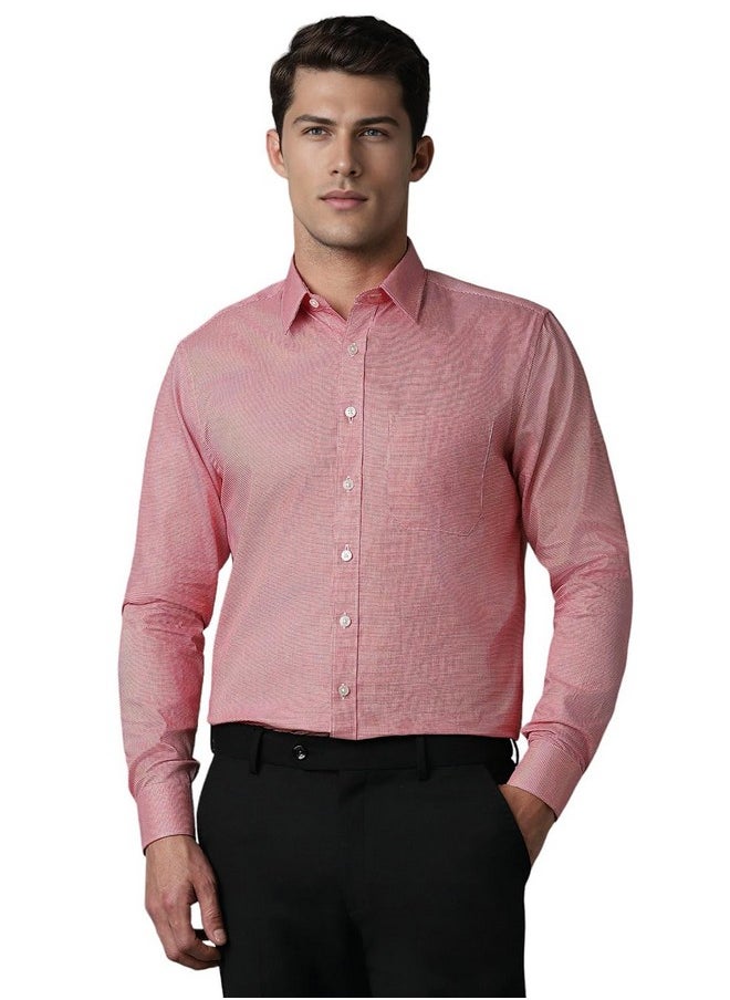 LOUIS PHILIPPE - Louis Philippe Men's Slim Fit Shirt (LPSFMSLP674198_Red - Image 1