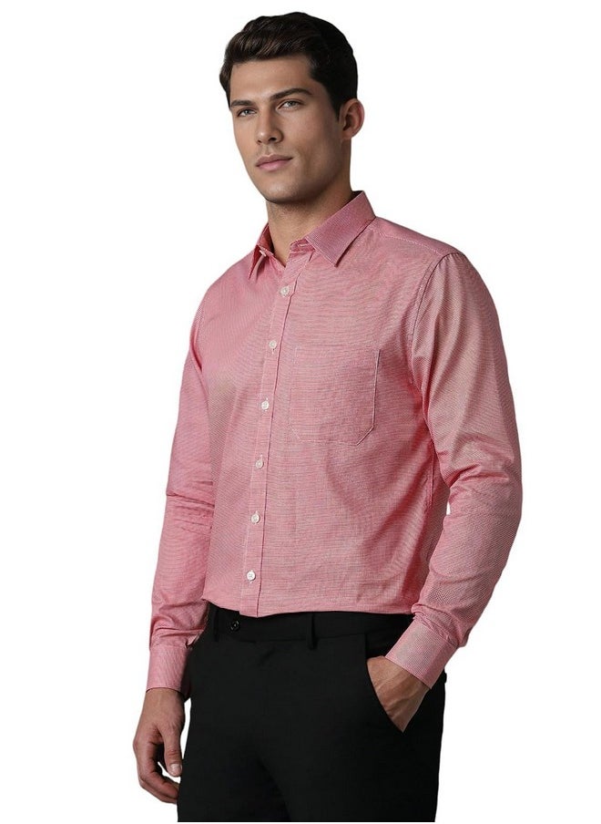 LOUIS PHILIPPE - Louis Philippe Men's Slim Fit Shirt (LPSFMSLP674198_Red - Image 1