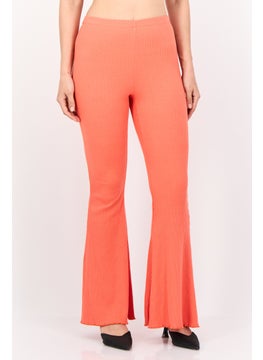 Aerie Women Regular Fit Flare Ribbed Pants, Red  - Image 1