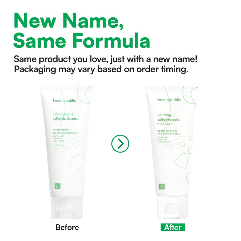 Face Republic Calming Salicylic Acid Cleanser 100ml 3.38 fl oz | Acne Care, Low pH Gel Foam | Calming, Clarifying, Oil Control | Salicylic Acid, Centella Asiatica, Tea Tree | Vegan Korean Face Wash - Image 2