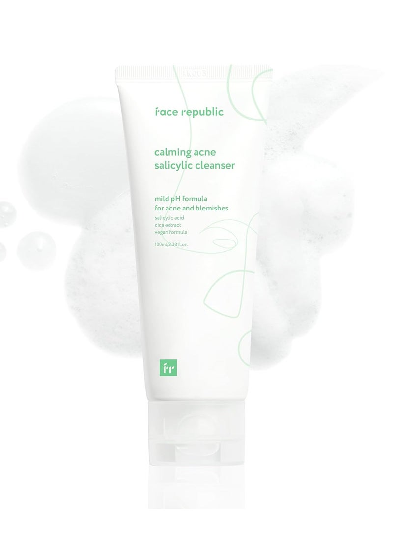 Face Republic Calming Acne Salicylic Cleanser 100ml 3.38 fl oz | Acne Care, Low pH Gel Foam | Calming, Clarifying, Oil Control | Salicylic Acid, Centella Asiatica, Tea Tree | Vegan Korean Face Wash - pzsku/ZB489CB55CC0D127A7919Z/45/_/1740566718/13bdffc1-27d9-47ac-86c1-896809d88cce