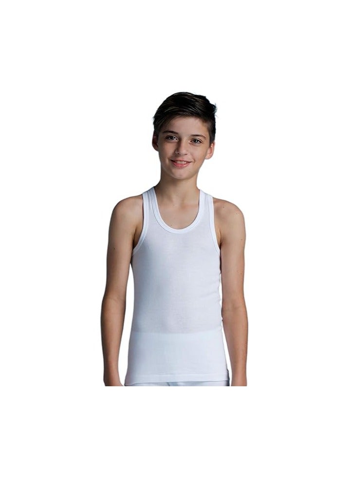 Slugger Cotton Vest For Boys, White, 3 Piece Pack - Image 1