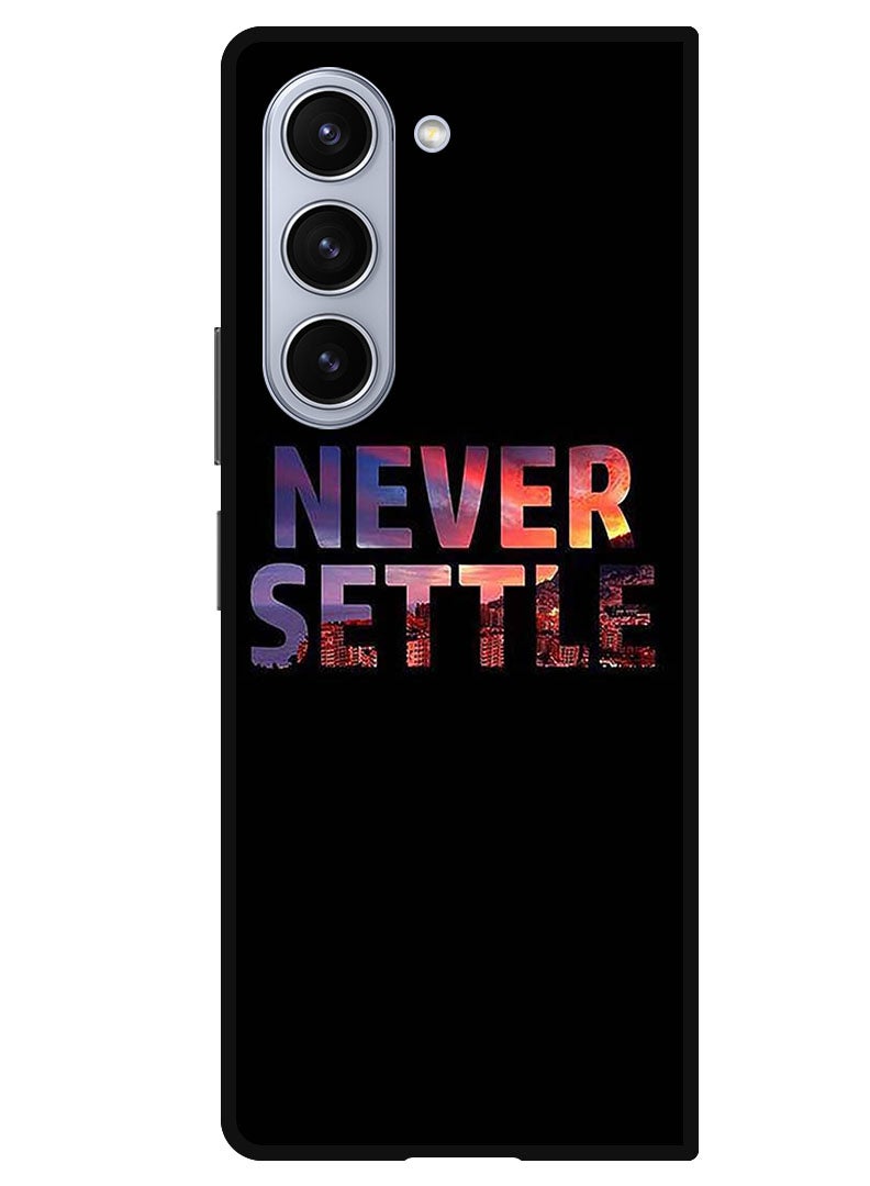 Theodor Protective Case Anti Scratch Shock Proof Bumper Cover For Samsung Galaxy Z Fold 5 Never Settle - Image 1