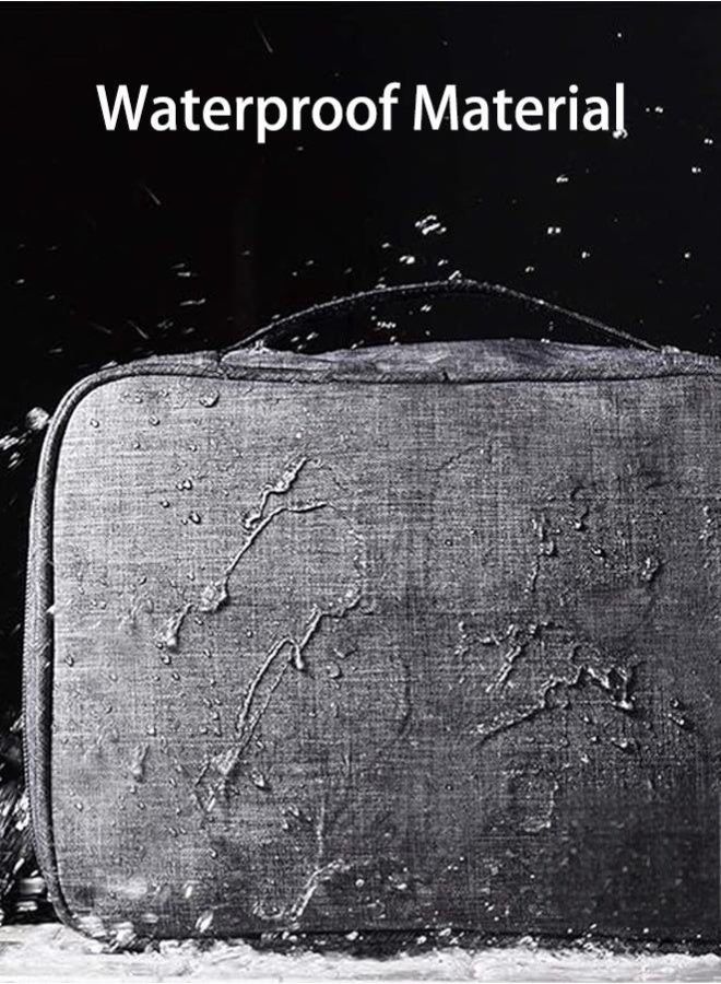 Electronic Organizer with Code Lock Travel USB Cable Accessories Bag,Waterproof for Power Bank Charging Cords Chargers Mouse Earphones Flash Drive,Grey - Image 5