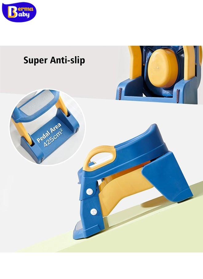 Berma Baby Baby Potty Seat, 3-in-1 Toilet Potty Training Seat, Toddlers Potty Training Toilet Seat Boys Girls, Kids Potty Training Seat Step Stool Ladder, Potty Chair with Anti-Slip Pads (Blue)  - Image 3