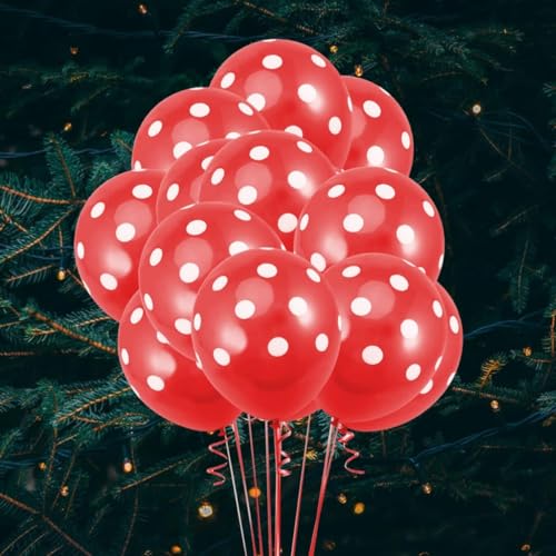 Balloonistics Red 12 Inches Pack of 30 Polka Dot Balloon for Theme Party, Birthday, Anniversary, Baby Shower and Party Decorations - Image 3