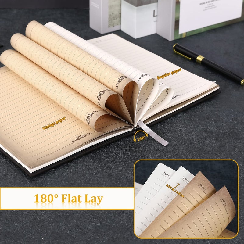 FEIDIAO Vintage Phoenix Embossed Leather Notebook Travel Journal Office Daily with Black Ballpoint Pen and Pen Sleeve Antique Handmade Hardcover Book Gift for Men and Women (A5) - Image 5
