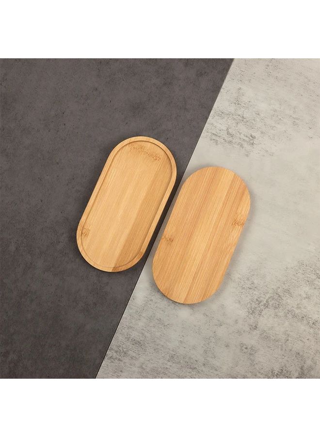 Bamboo Oval Wood Serving Platter Solid Multipurpose Tray 1pc - Image 5