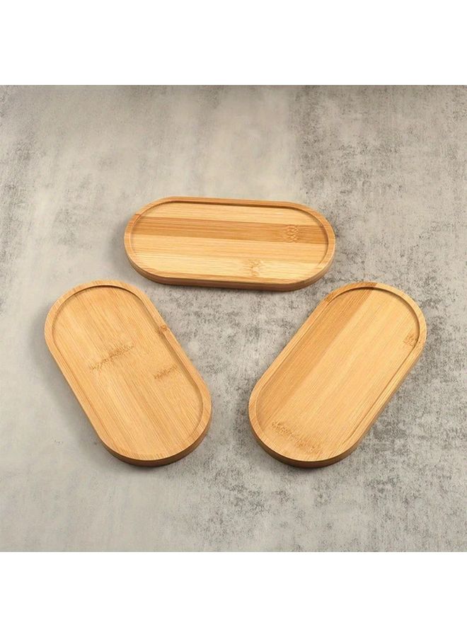 Bamboo Oval Wood Serving Platter Solid Multipurpose Tray 1pc - Image 3