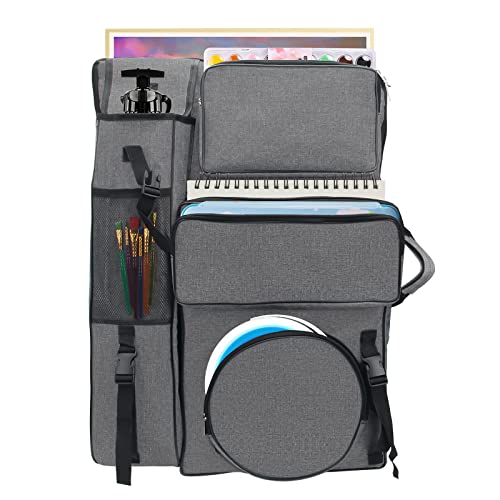 Boyistar Art Portfolio Carry Bag 20" x 26", Canvas Art Portfolio Backpack Traveling Outdoor Drawing Portfolio Case Large Capacity Artist Carrying Bag/Tote Bag for Drawing Board, Screen, Accessories - Image 1