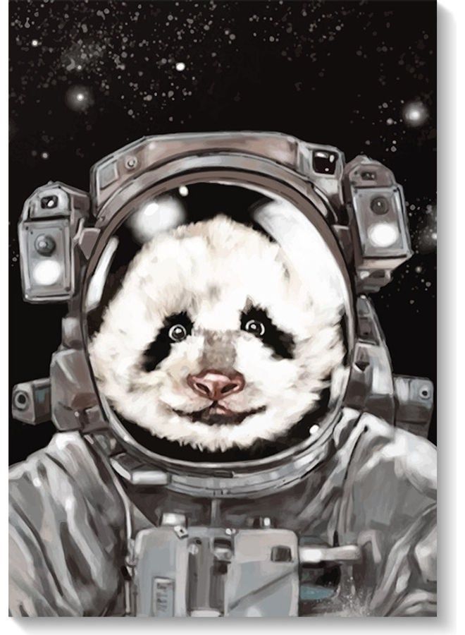 RYN Panda Wall Art Multicolour 40x60cm - Image 2