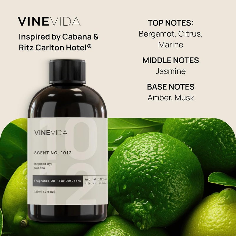VINEVIDA [4 Fl Oz] Hotel Diffuser Oil | Scent No.1012 Inspired by Ritz Carlton Hotel | Waterless Cold Air Scent Refill | Diffuser Essential Oils - Home Luxury Scents - Image 2