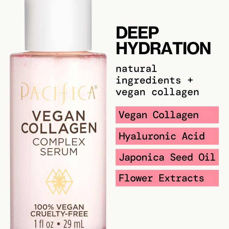 Pacifica Vegan Collagen Complex Face Serum Anti Aging Hydrating Serum w/Hyaluronic Acid for Plumping & Firming Collagen Boosting Facial Serum for Fine Lines & Wrinkles Clean Dermatologist Tested - Image 3