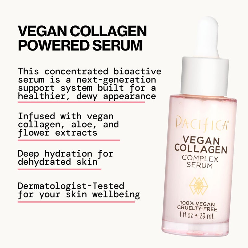 Pacifica Vegan Collagen Complex Face Serum Anti Aging Hydrating Serum w/Hyaluronic Acid for Plumping & Firming Collagen Boosting Facial Serum for Fine Lines & Wrinkles Clean Dermatologist Tested - Image 5