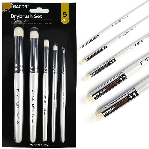GACDR Dry Brush Miniature Painting, 5 Sizes Drybrush Set for Miniature 40k Citadel Model Paint,Hobby Detail Paint Brushes - Image 1