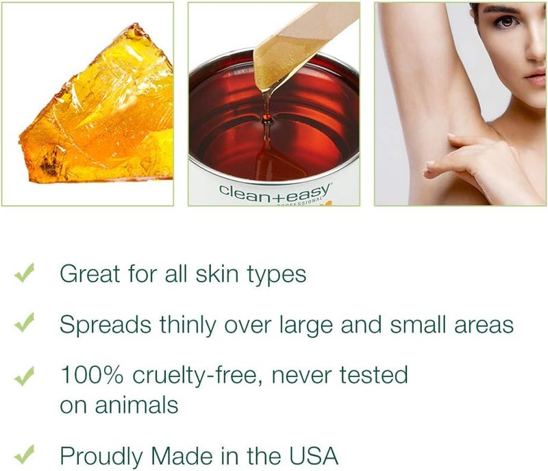 Clean + Easy Professional Soft Wax, Original, 14 Ounce - All Purpose Hair Removal Wax - Image 4