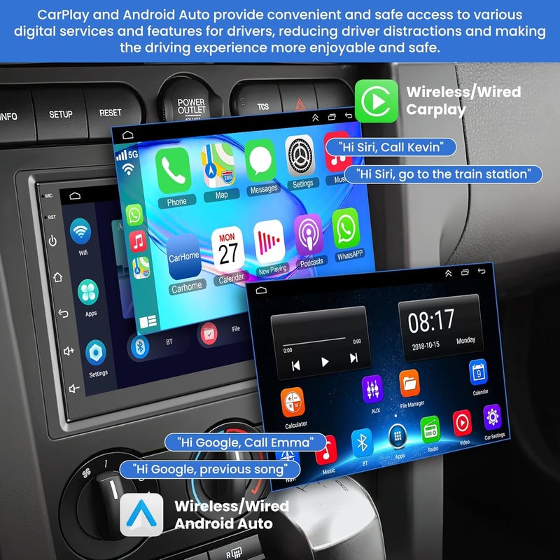 electrosmart 8-core 4G+64G Android 15 Car Radio for 2003-2006 Chevrolet Chevy Silverado Impala Tahoe GMC Sierra Yukon, 7" IPS Touch Screen Car Stereo with GPS, CarPlay/Android Auto, Backup Camera - Image 3