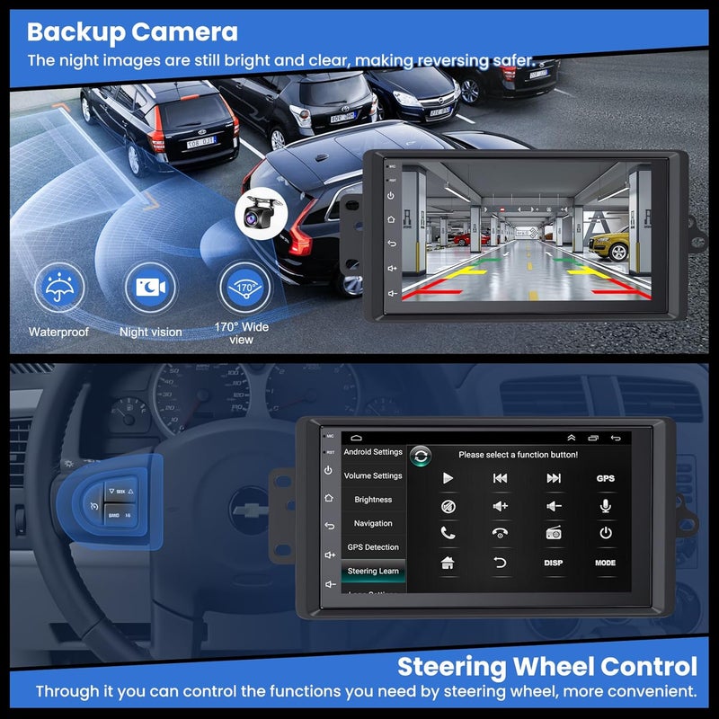electrosmart 8-core 4G+64G Android 15 Car Radio for 2003-2006 Chevrolet Chevy Silverado Impala Tahoe GMC Sierra Yukon, 7" IPS Touch Screen Car Stereo with GPS, CarPlay/Android Auto, Backup Camera - Image 5
