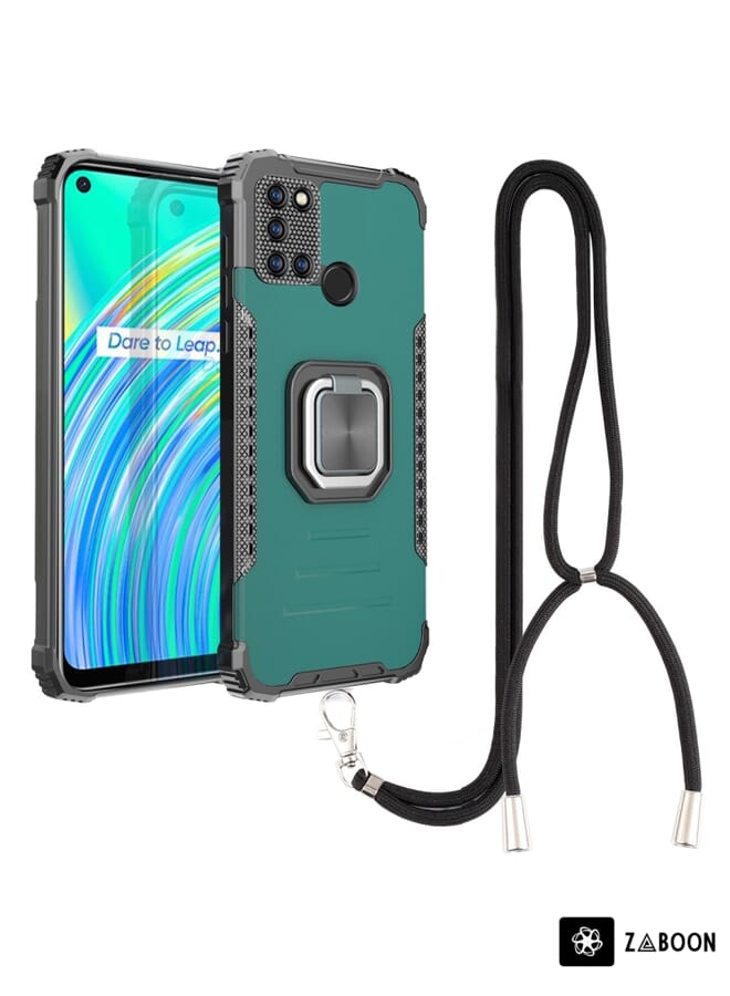 Zaboon Protective Case For OPPO Realme C17 / Realme 7i Aluminum Alloy + TPU  with Lanyard - Image 1