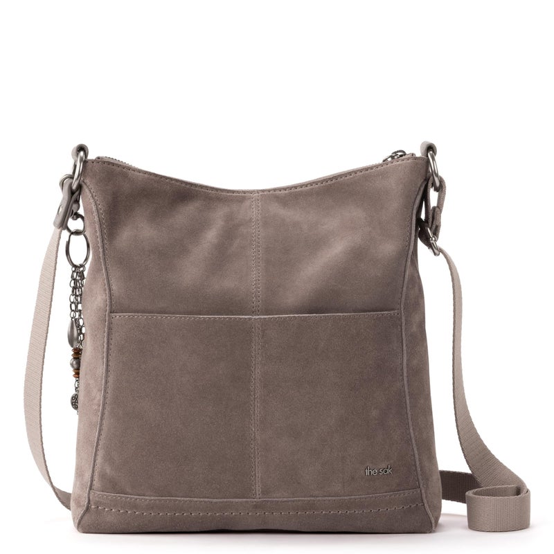 The Sak Lucia Crossbody Bag in Leather, Convertible Purse with Adjustable Strap, Mushroom Suede - Image 5