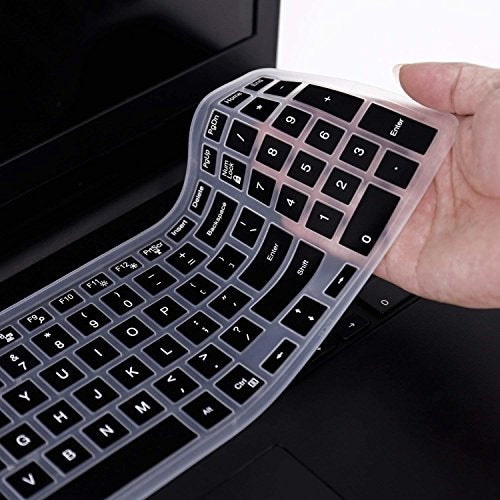 Saco Chiclet Keyboard Skin for Dell Inspiron 5547 15.6 inch Laptop (Black/Clear) - Image 4
